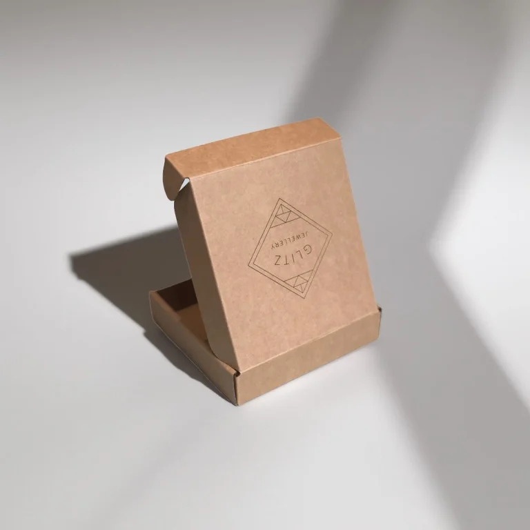 Brown kraft boxes, stacked view