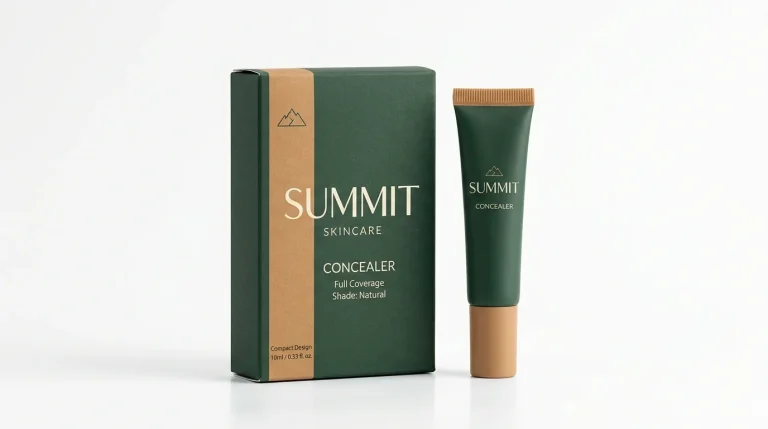 Custom skincare concealer carton and tube packaging