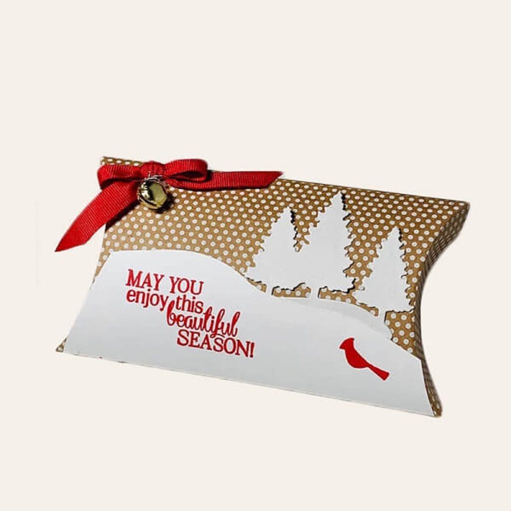 Printed holiday pillow boxes