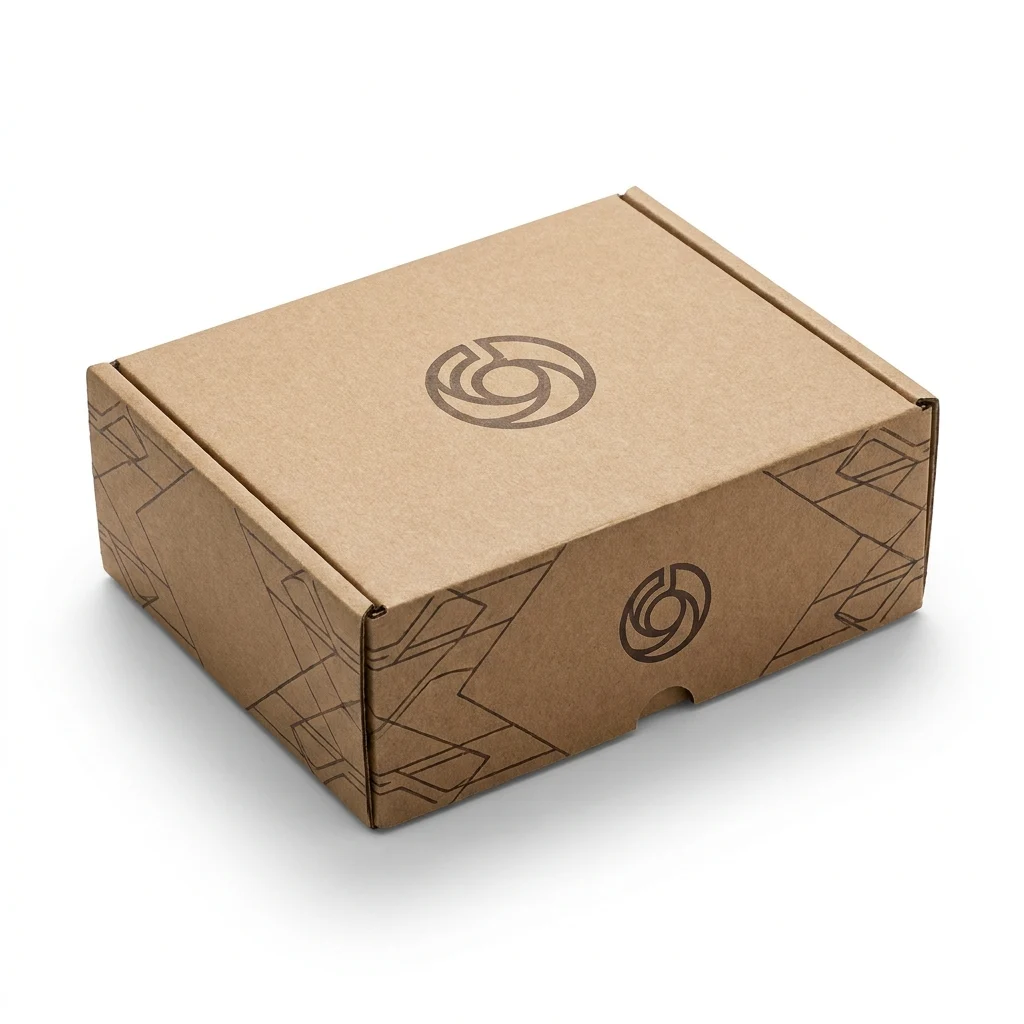 Brown kraft boxes in natural unbleached paperboard