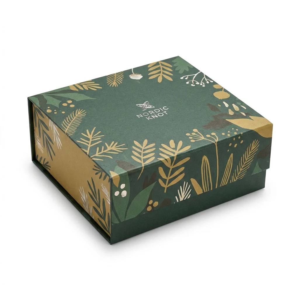 Custom Christmas gift box with magnetic closure, main view